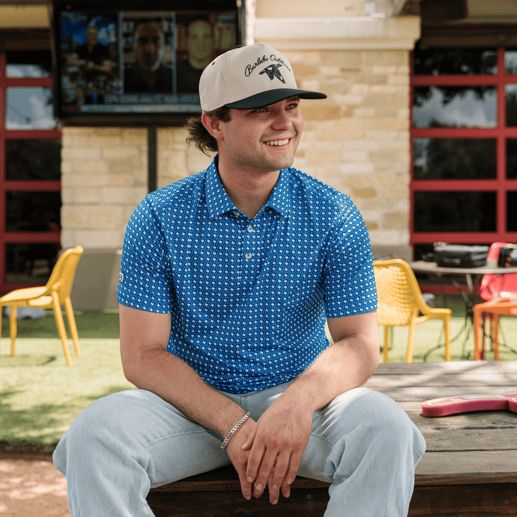 Performance Polo - Texas - Blue & White