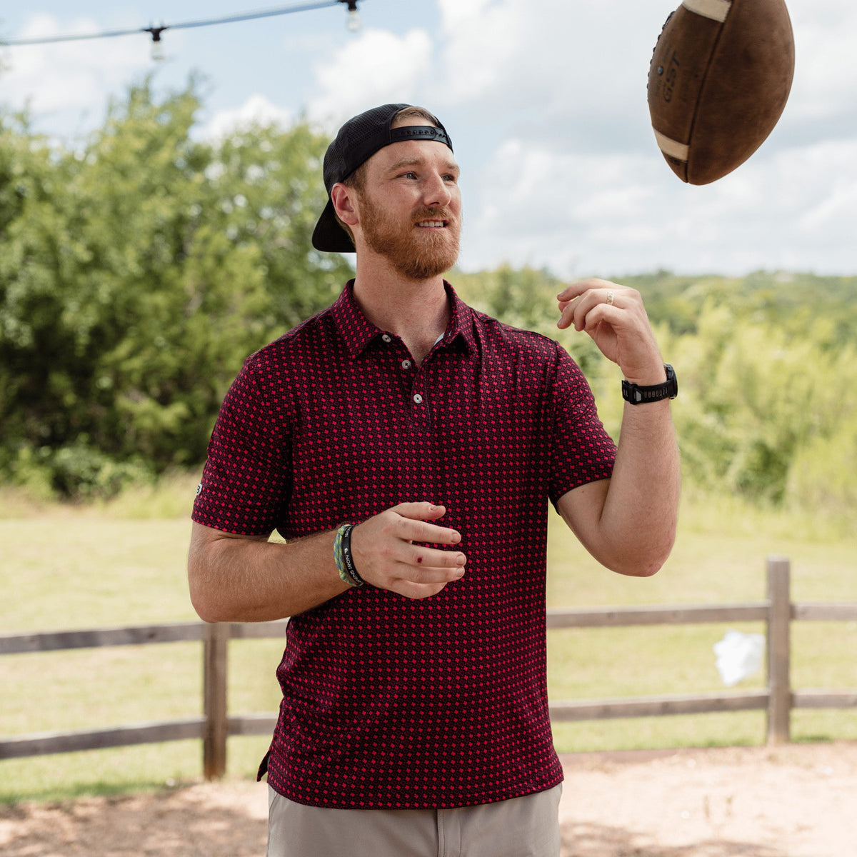 Performance Polo - Texas - Black & Red