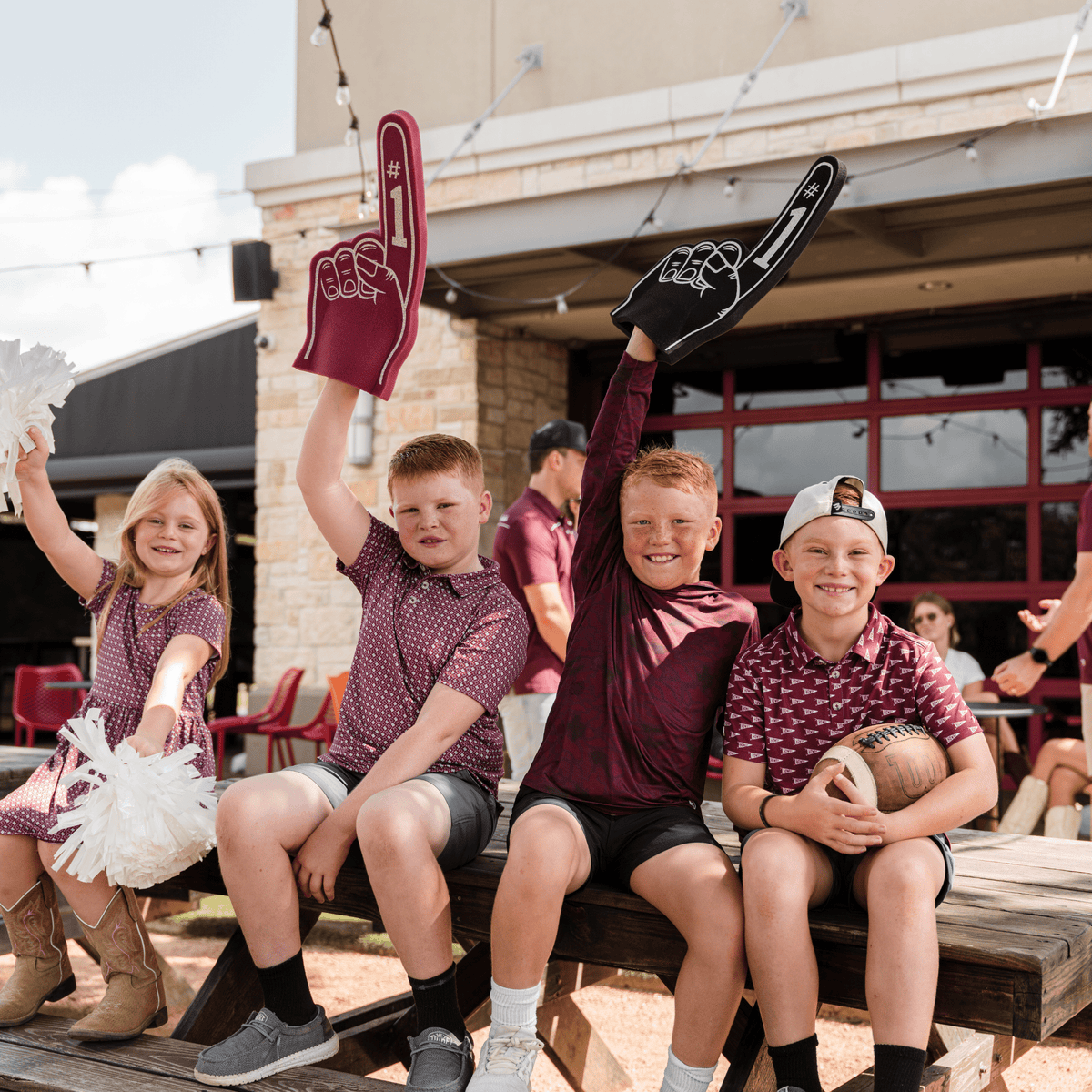 Youth Performance Polo - Texas - Maroon & Grey