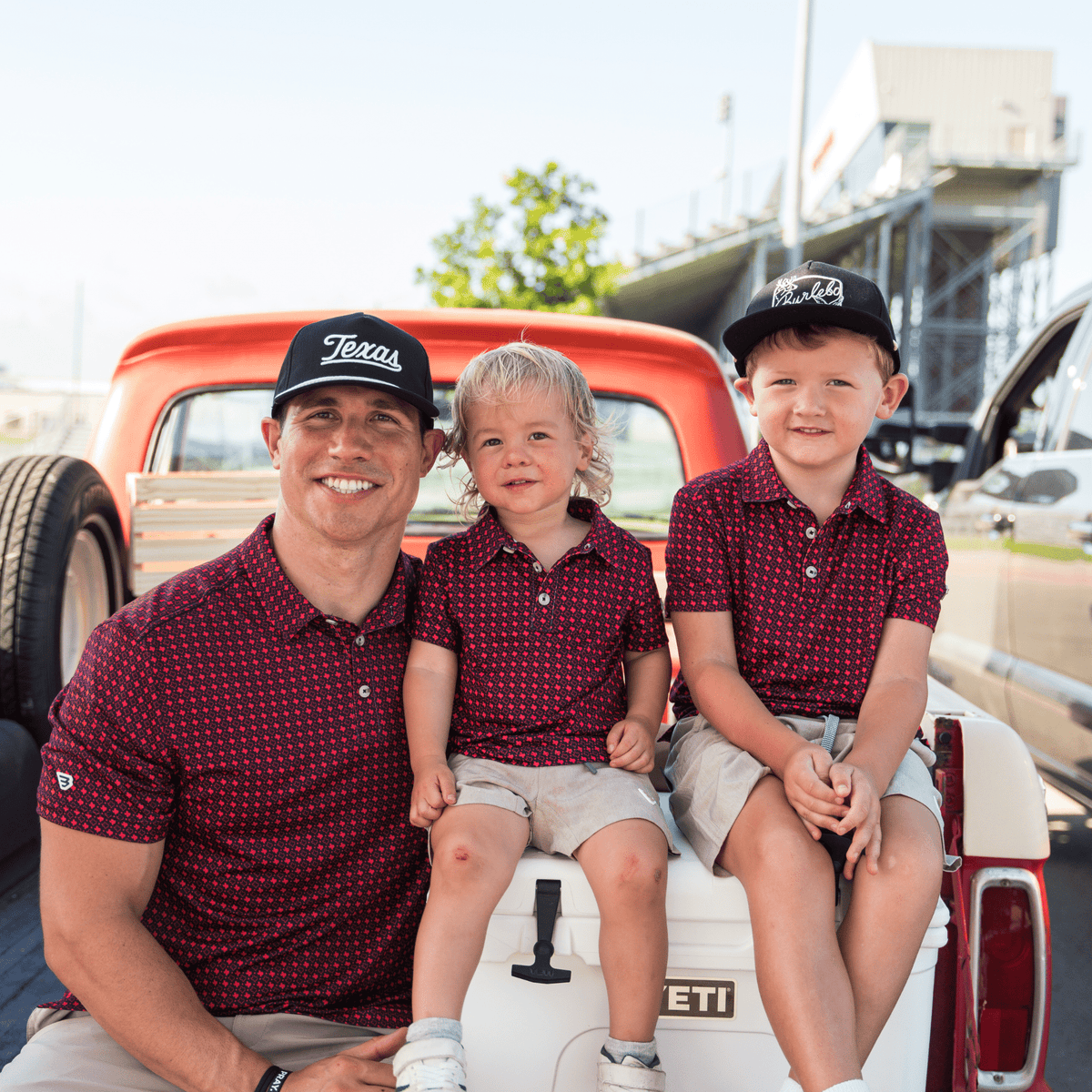 Father and Son Bundle - Performance Polo - Texas - Black & Red