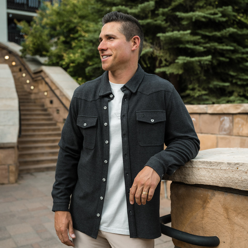 Long Sleeve -  Austin Shirt - Heather Black