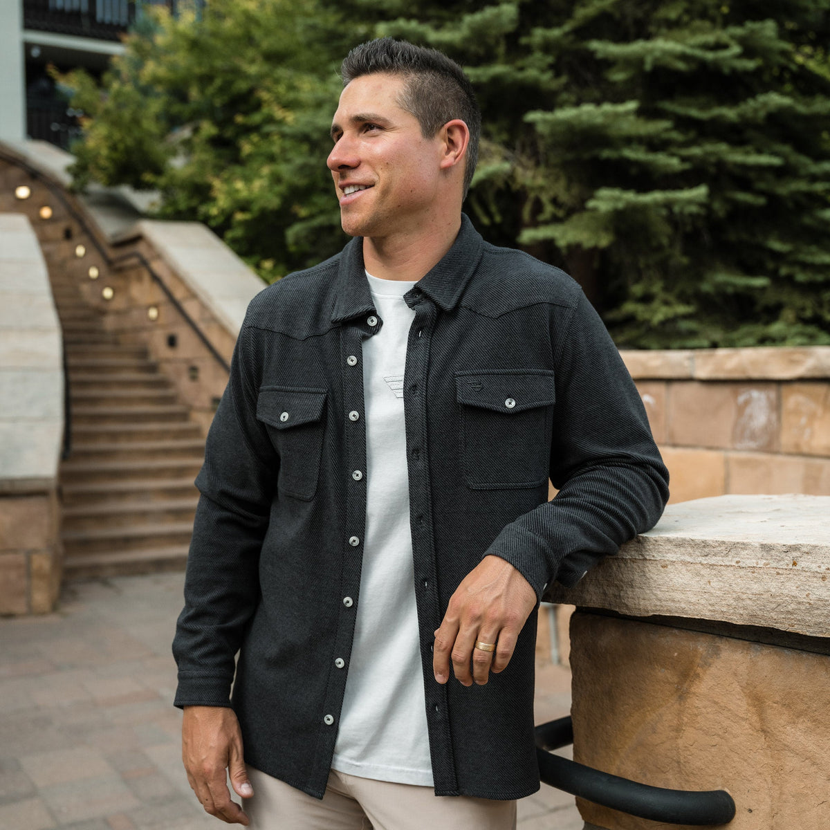Long Sleeve -  Austin Shirt - Heather Black