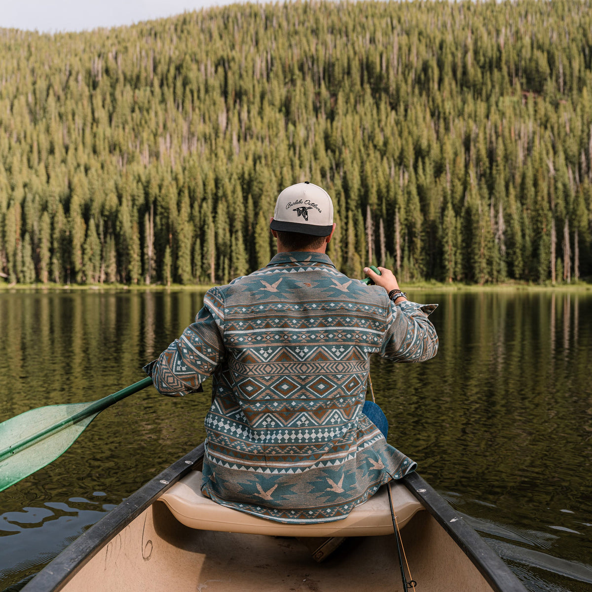 Vintage Heavyweight Flannel - Mallard Aztec- Olive