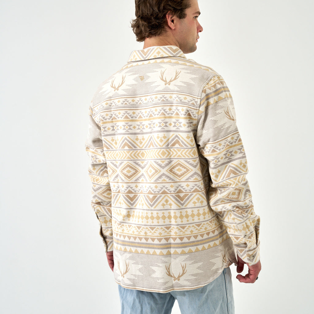 Vintage Heavyweight Flannel - Whitetail Aztec - Cream