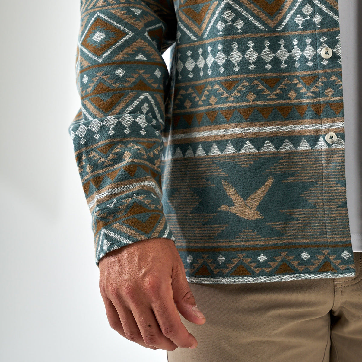 Vintage Heavyweight Flannel - Mallard Aztec- Olive