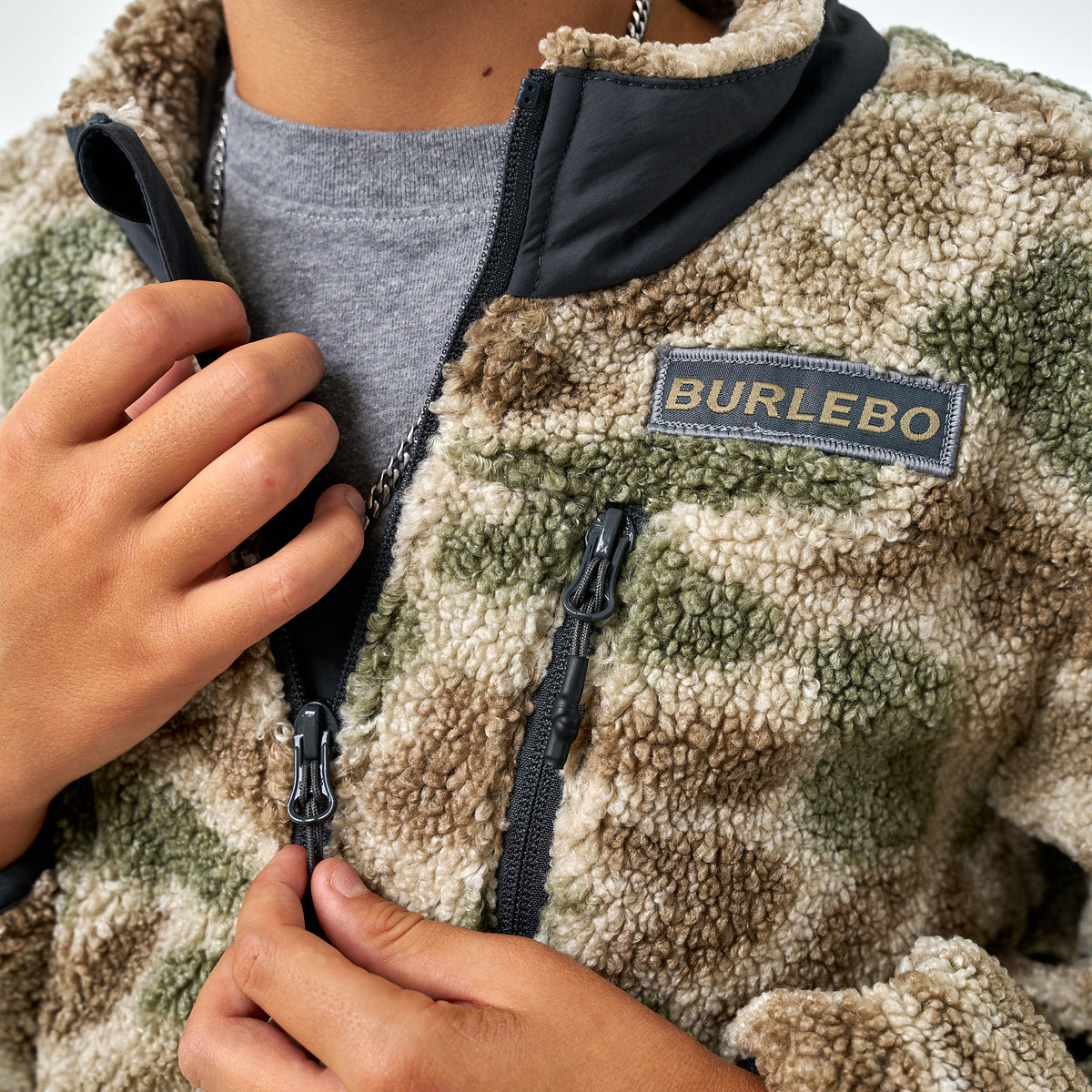 Youth Sherpa - Full Zip Jacket - Alpine Camo