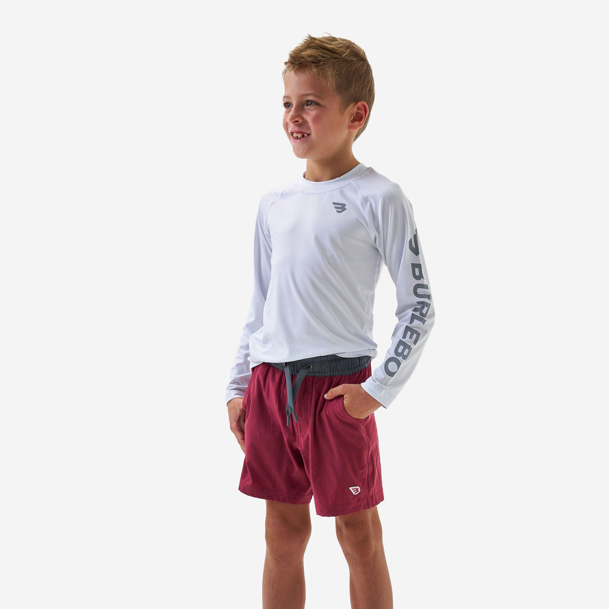 Youth Athletic Short - Cardinal - Topo Desert Camo Liner