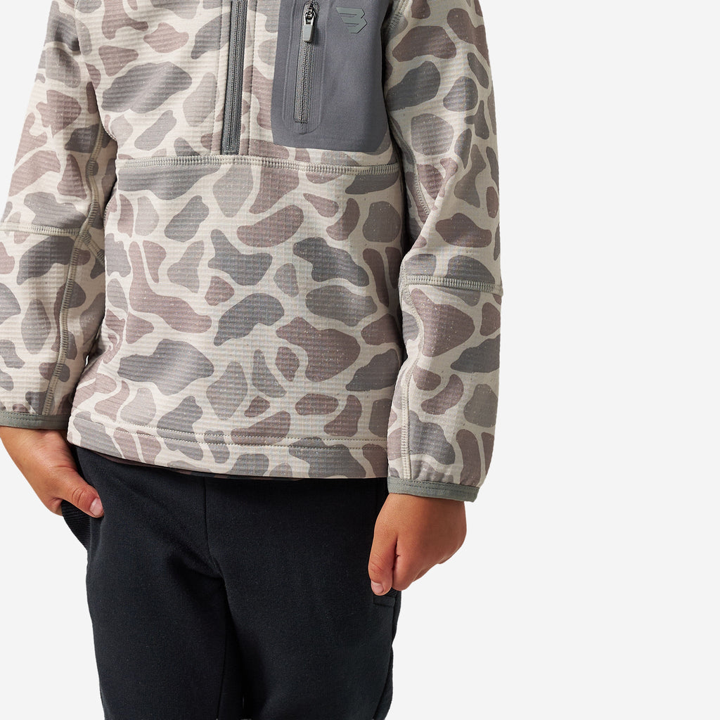 Youth Blaze Tech - Quarter Zip - Classic Deer Camo