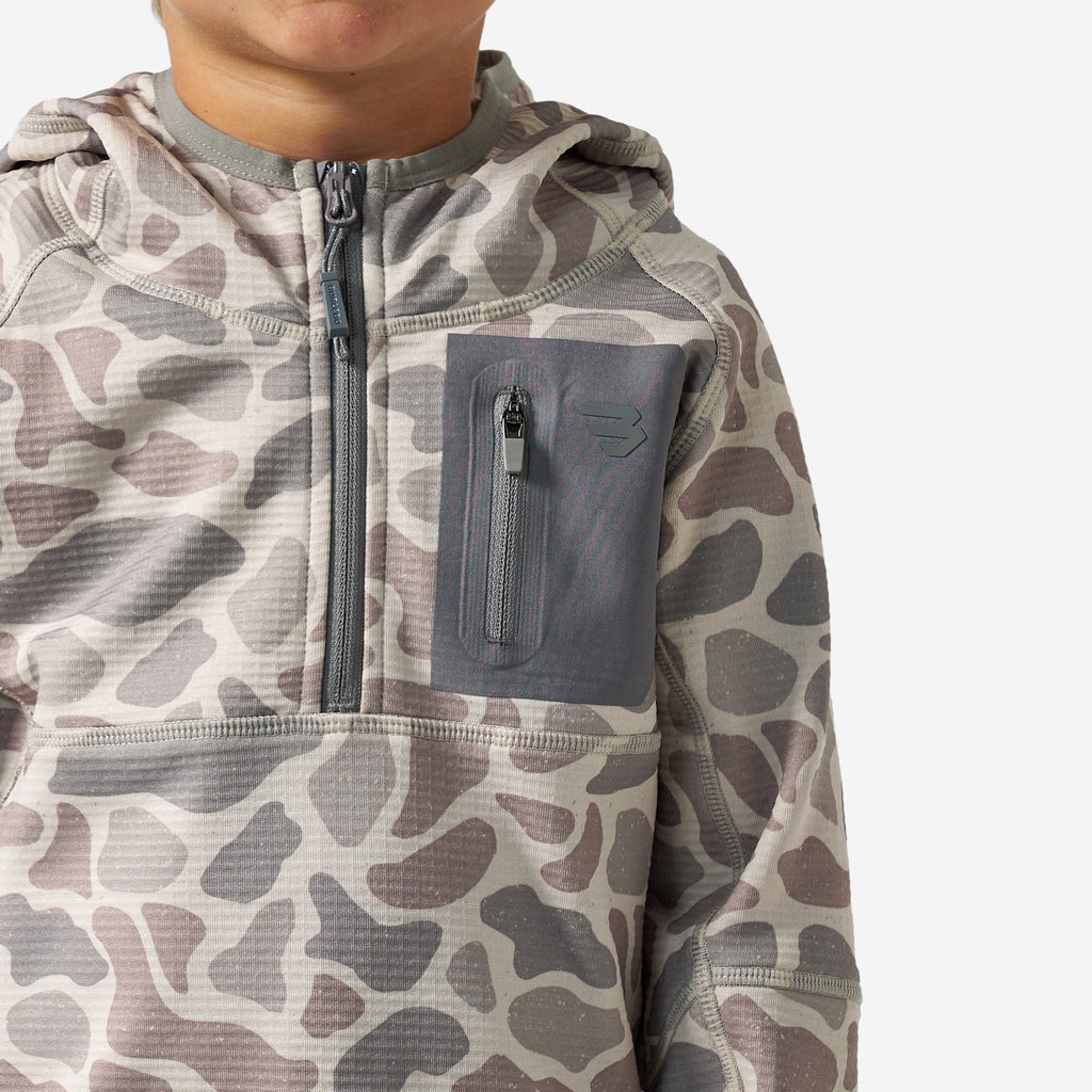 Youth Blaze Tech - Quarter Zip - Classic Deer Camo
