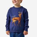 Youth Cabin Sweater - Navy Deer
