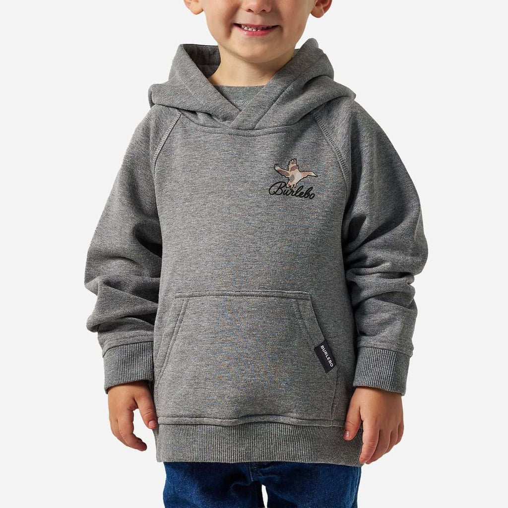 Youth Fleece Hoodie - Ducks Flying In - Dark Heather Grey