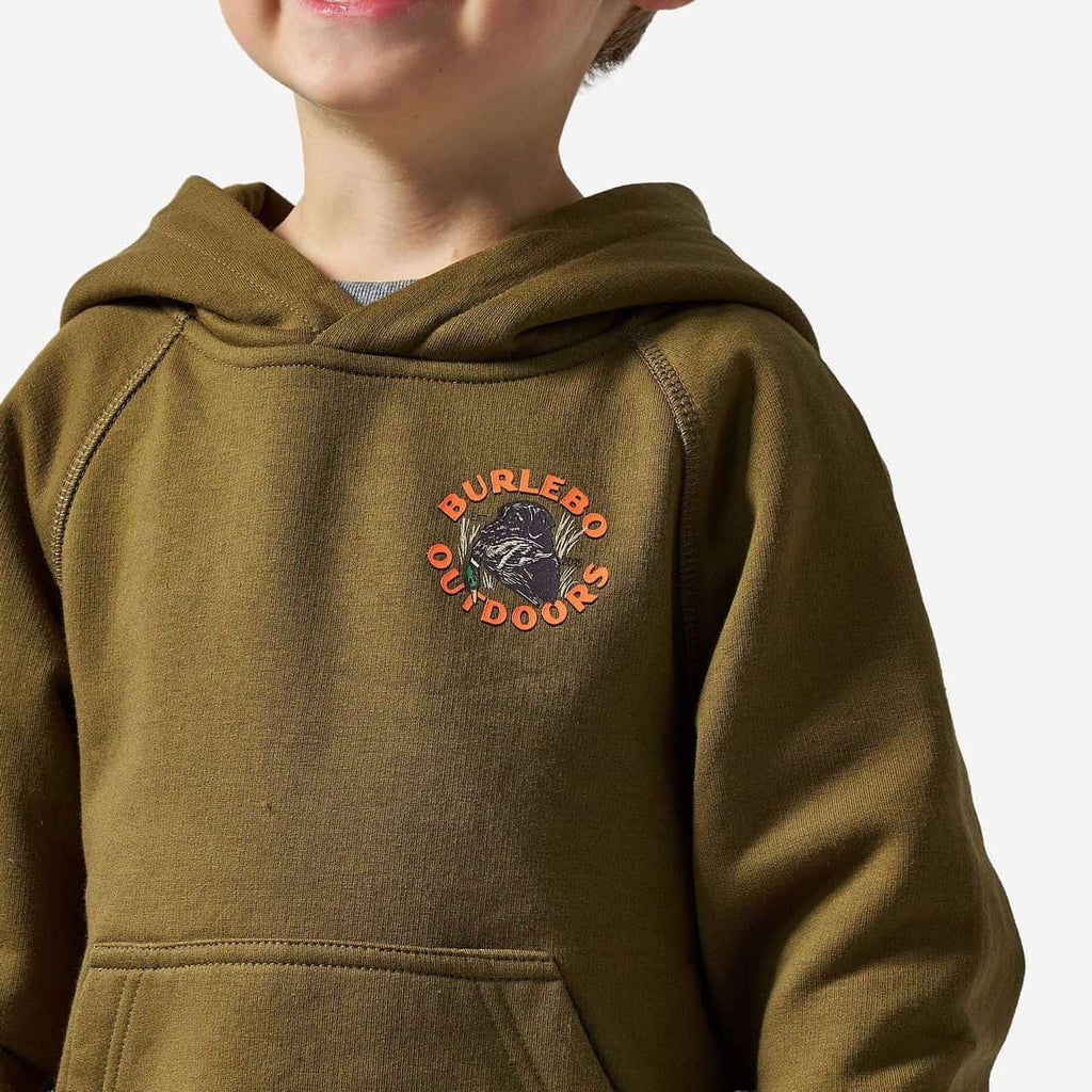 Youth Fleece Hoodie - Duck Down - Hunter Green
