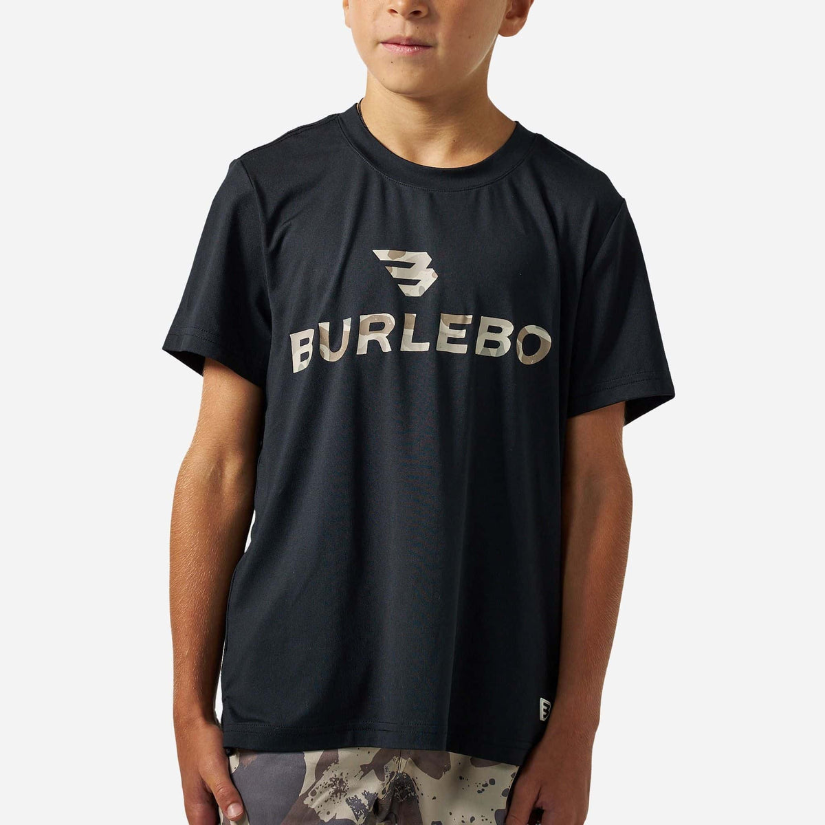 Youth Go To Tee - Flying B Logo - Black & Classic Deer Camo