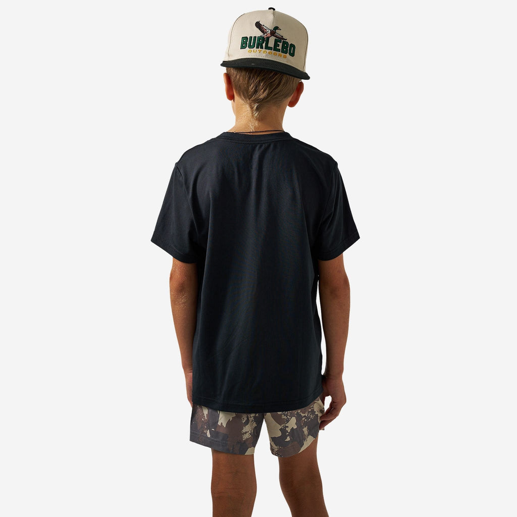 Youth Go To Tee - Flying B Logo - Black & Classic Deer Camo