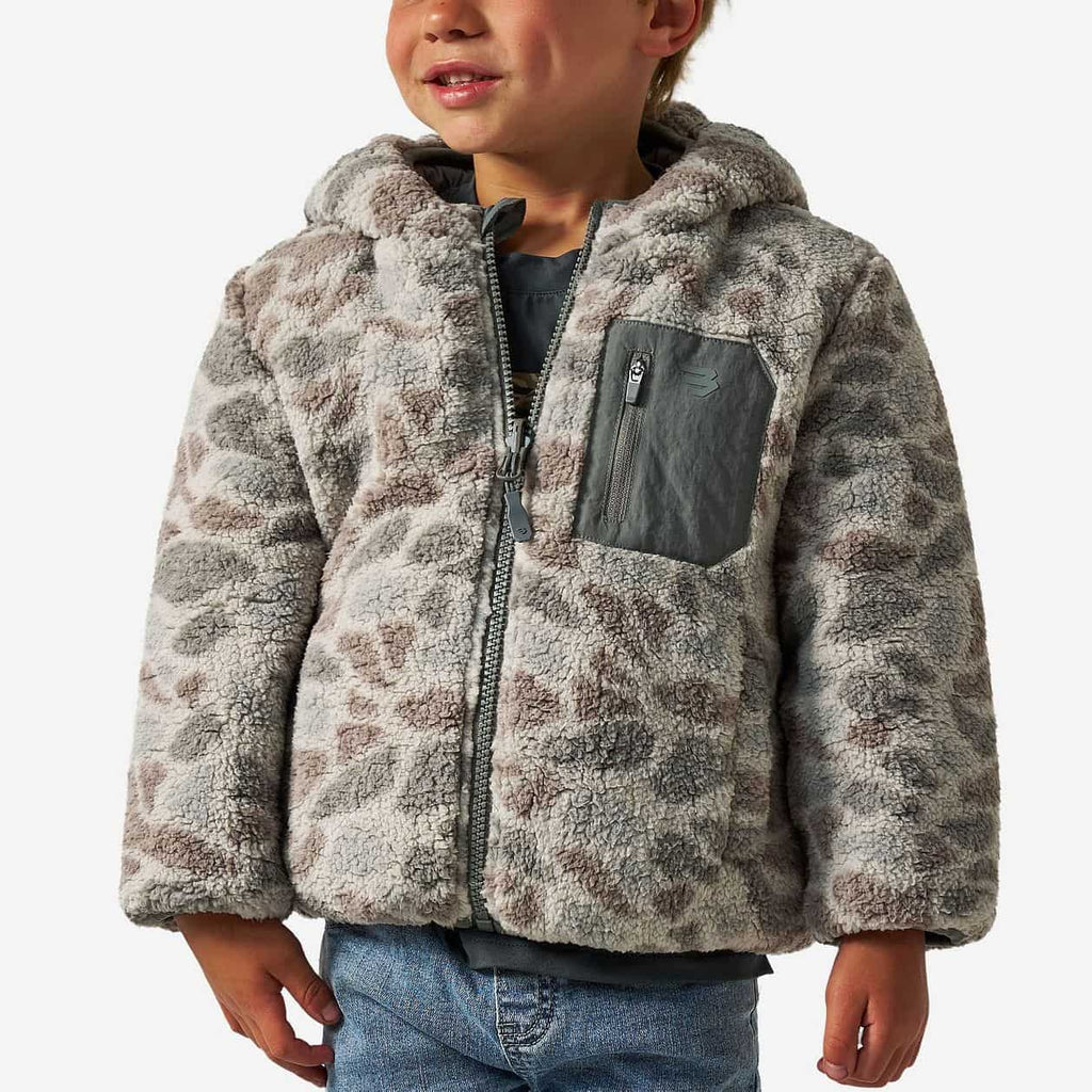 Youth Mountain Fleece - Reversible Hoodie Jacket - Classic Deer Camo