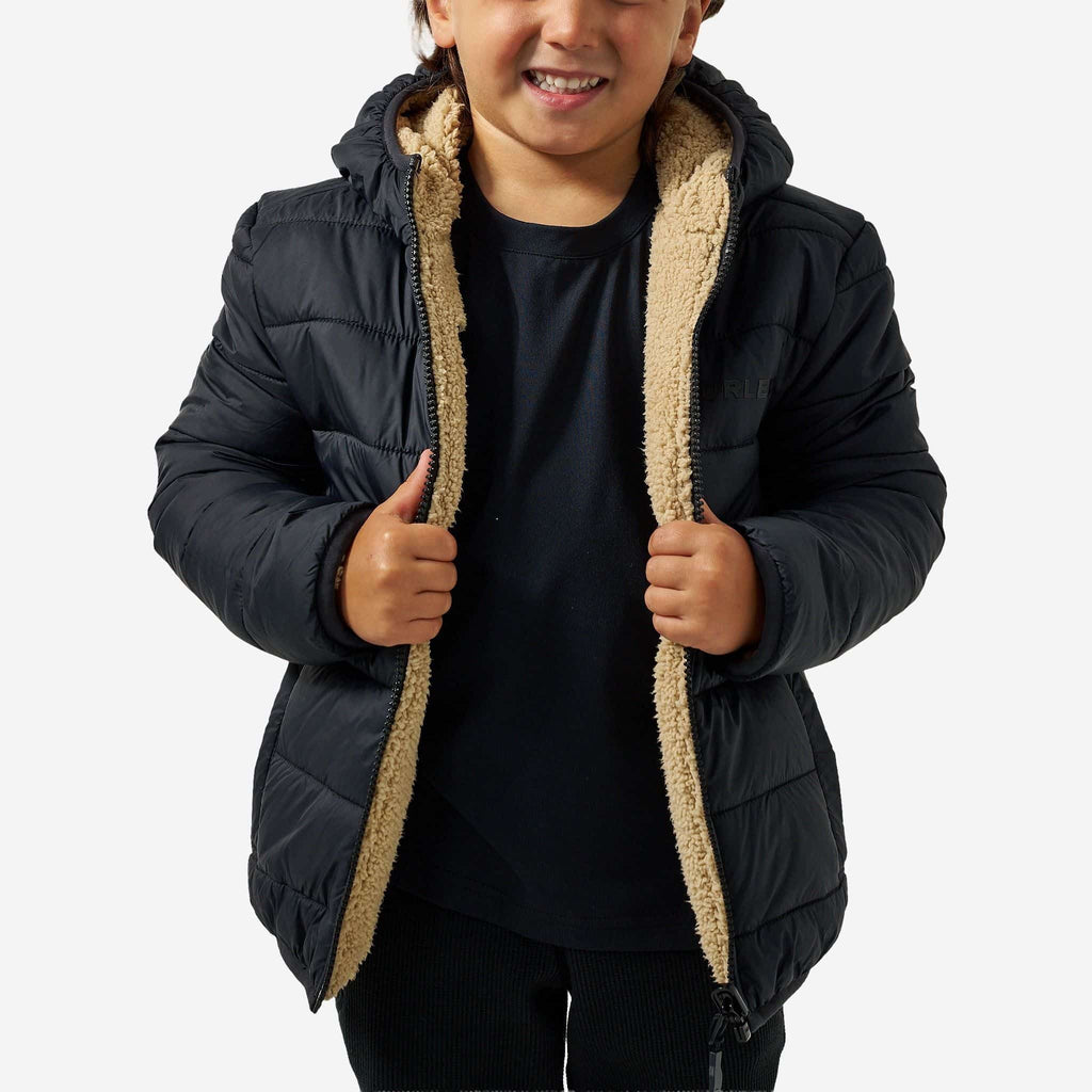 Youth Mountain Fleece - Reversible Hoodie Jacket - Tan