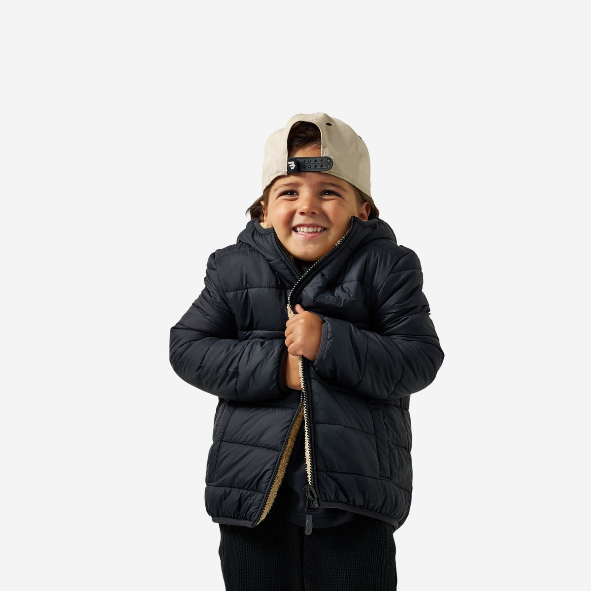 Youth Mountain Fleece - Reversible Hoodie Jacket - Tan