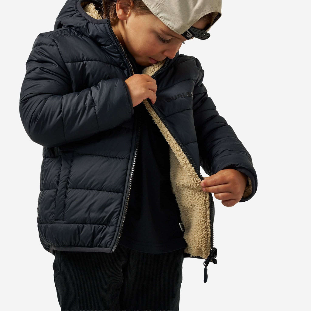 Youth Mountain Fleece - Reversible Hoodie Jacket - Tan