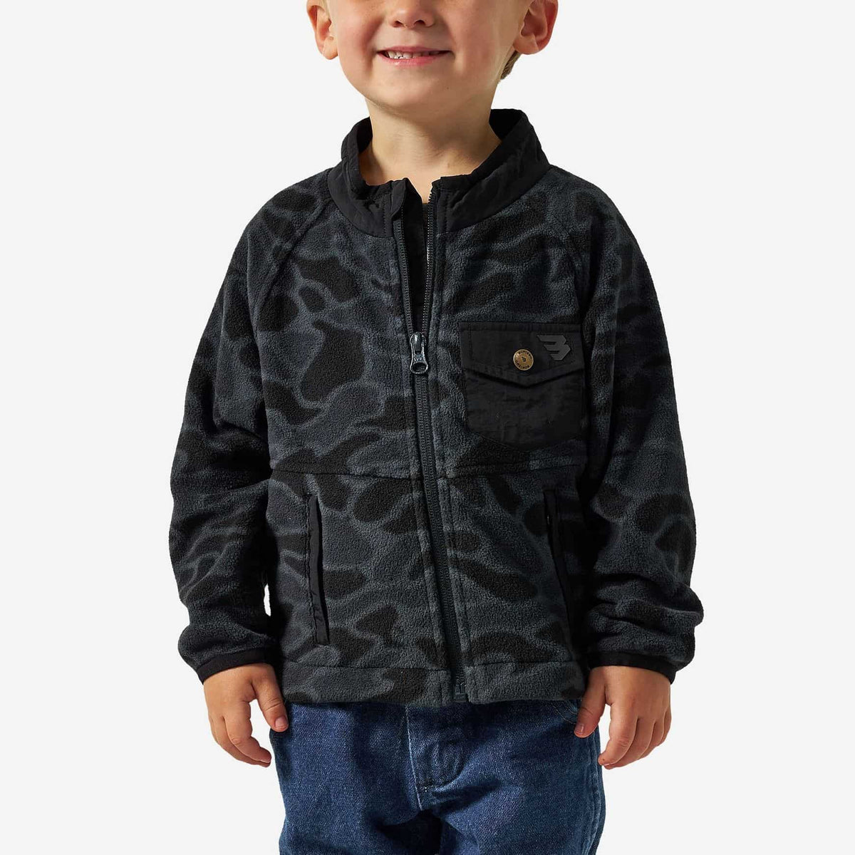 Youth Micro Fleece - Black Camo
