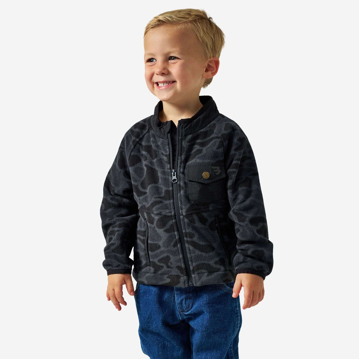 Youth Micro Fleece - Black Camo