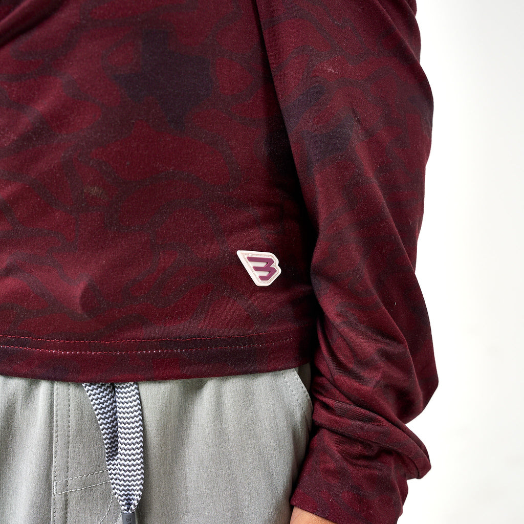 Youth Performance Hoodie - Maroon Texas Camo