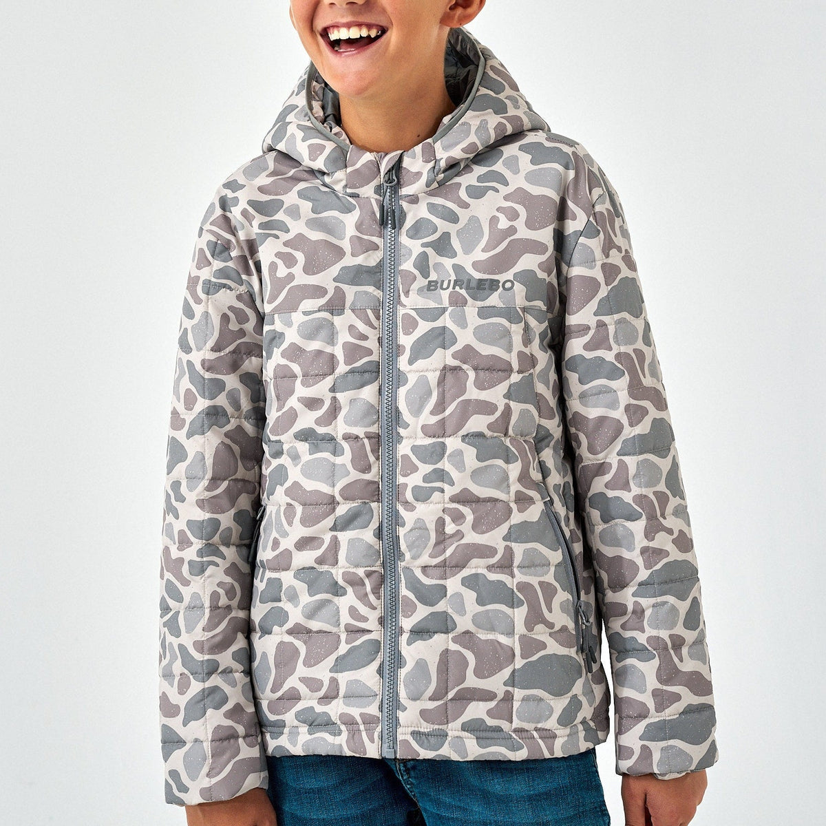Youth Puffer Jacket - Classic Deer Camo