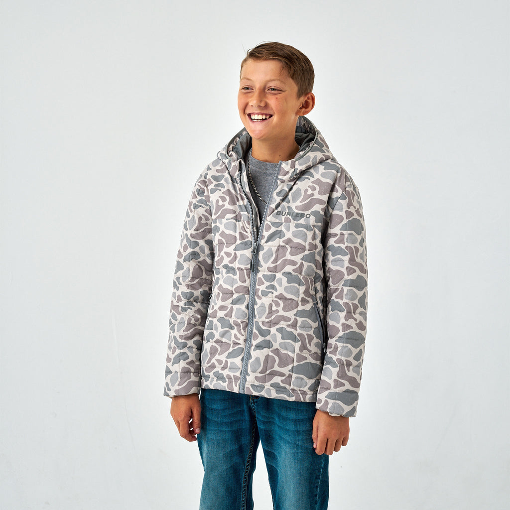 Youth Puffer Jacket - Classic Deer Camo