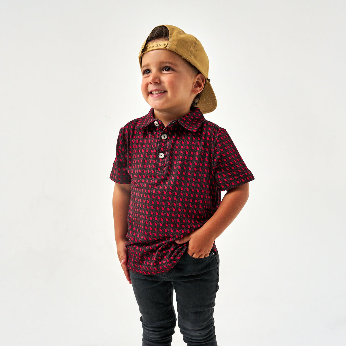 Father and Son Bundle - Performance Polo - Georgia - Black & Red