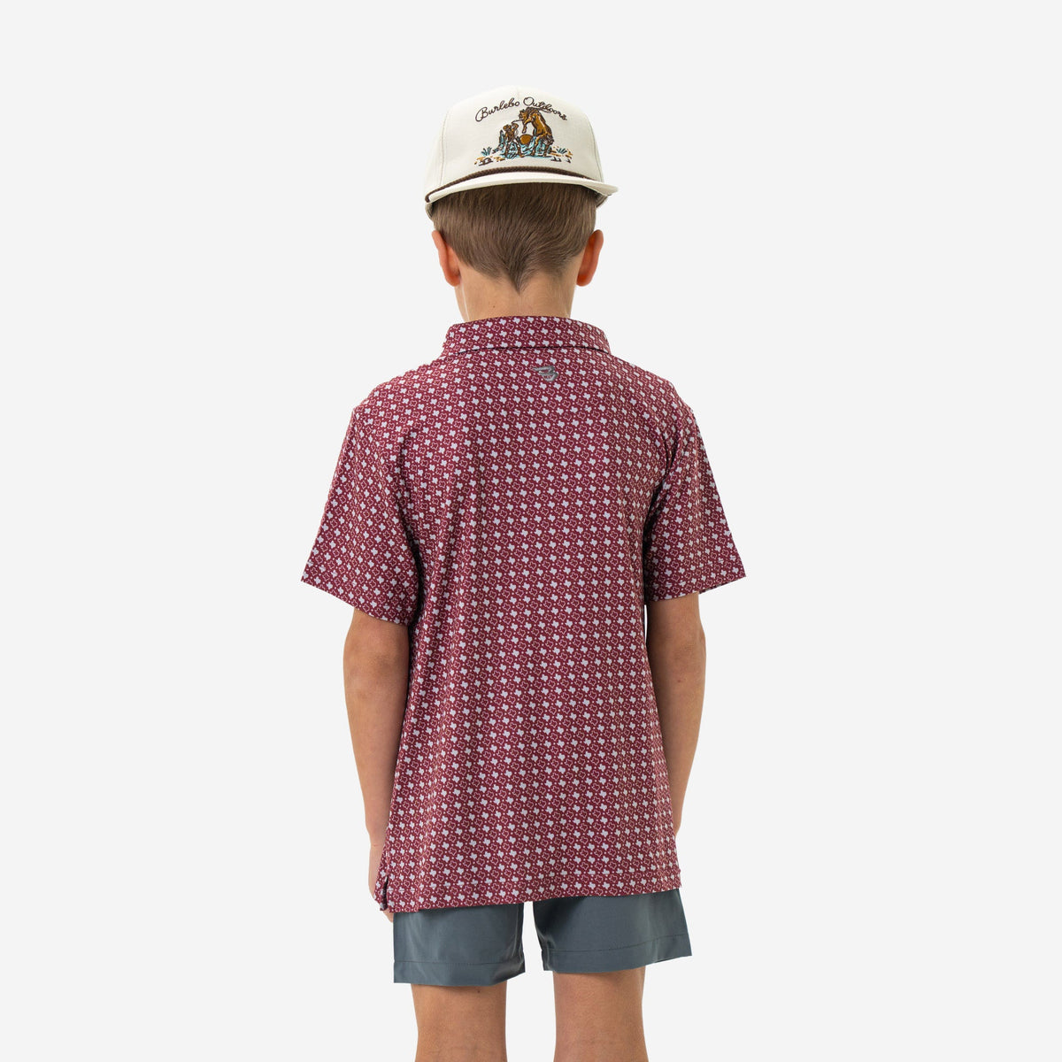 Youth Performance Polo - Texas - Maroon & Grey