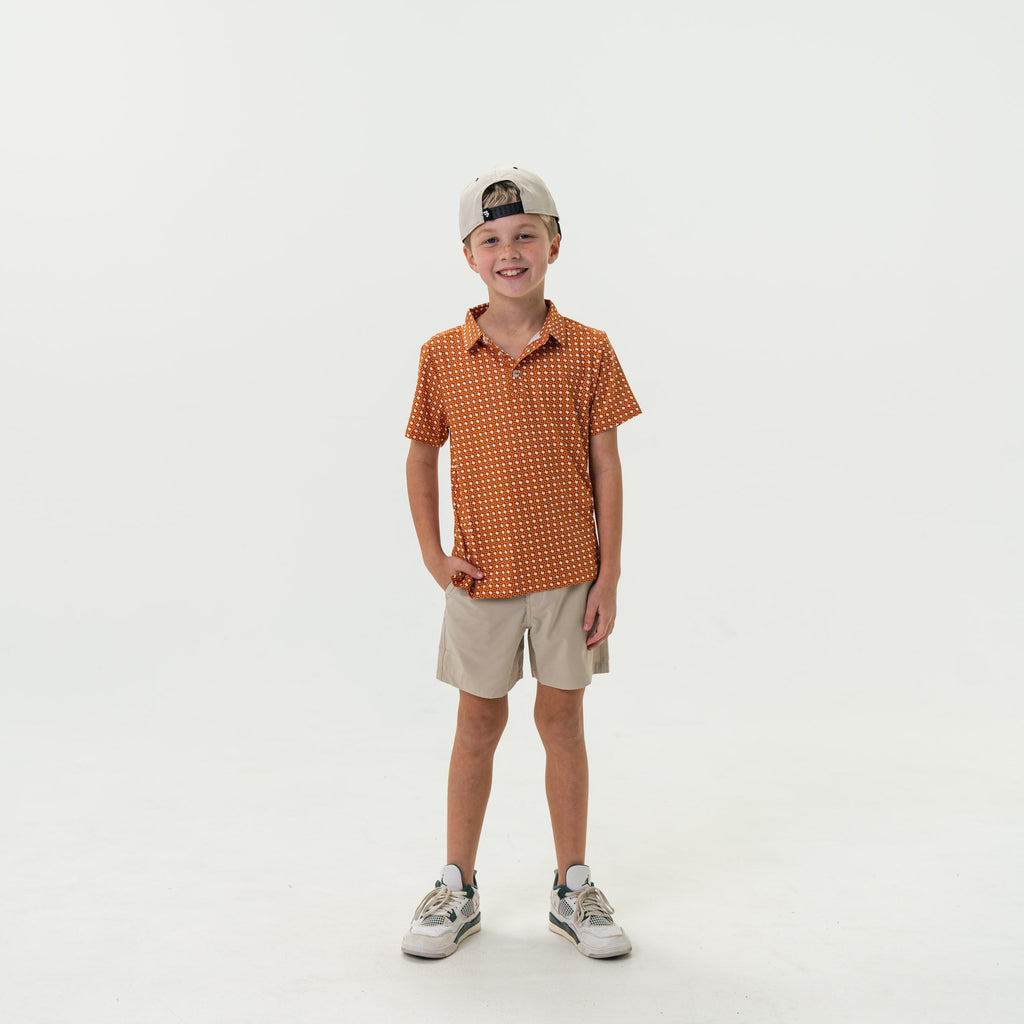 Youth Performance Polo - Texas - Orange & White