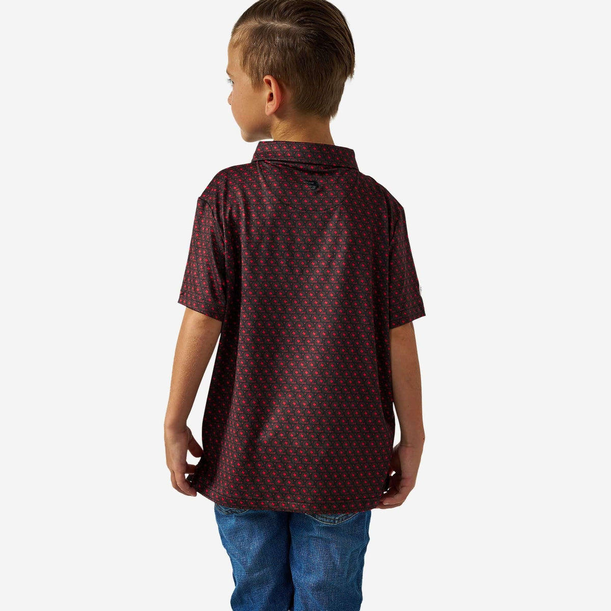 Youth Performance Polo - Vintage Helmets - Black and Red