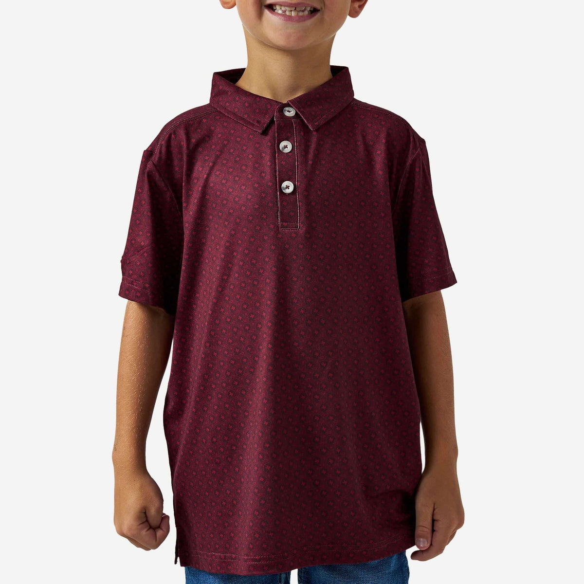 Father and Son Bundle - Performance Polo - Vintage Helmets - Maroon
