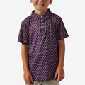 Youth Performance Polo - Vintage Helmets - Purple and Yellow