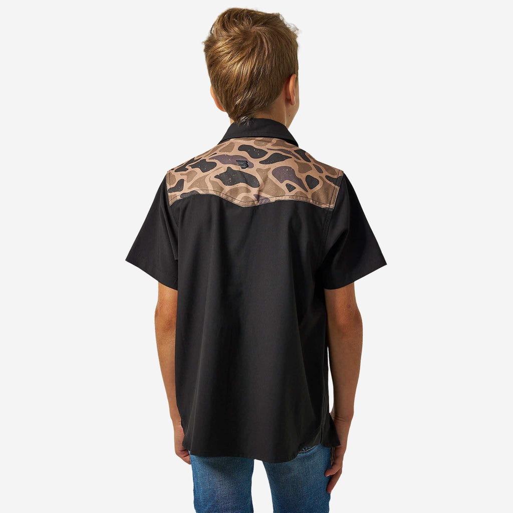 Youth Performance Western Shirt - Deer SZN - Black & Gauge Camo