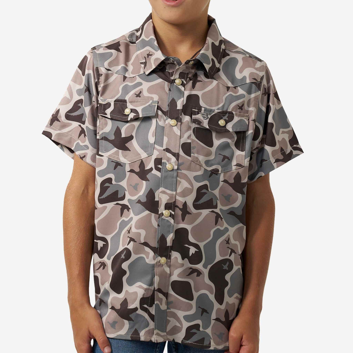 Youth Performance Western Shirt - Mallard Mayhem Camo