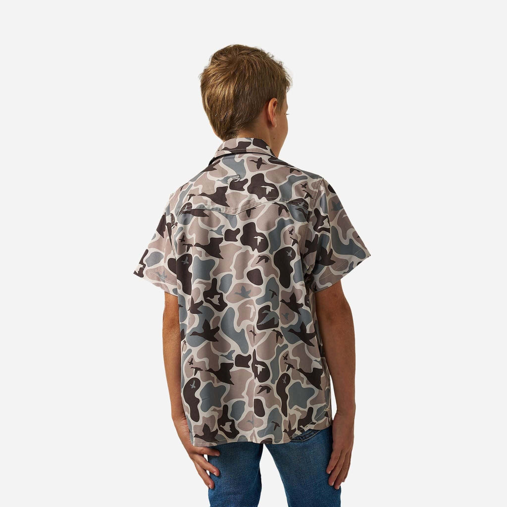 Youth Performance Western Shirt - Mallard Mayhem Camo