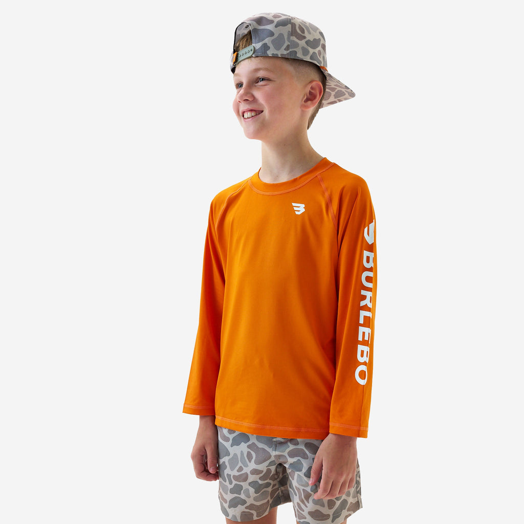 Youth Rash Guard - Orange and White