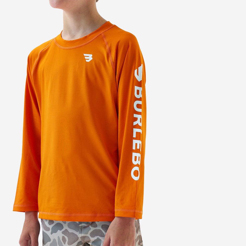 Youth Rash Guard - Orange and White