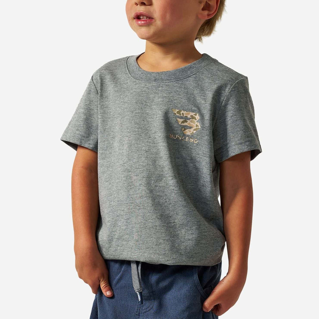 Youth Short Sleeve Tee - Mallard Camo Dog - Dark Heather Grey