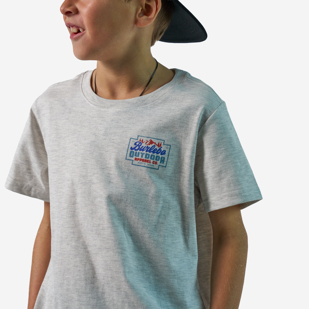 Youth Short Sleeve Tee - Mountain Range - Ash Grey