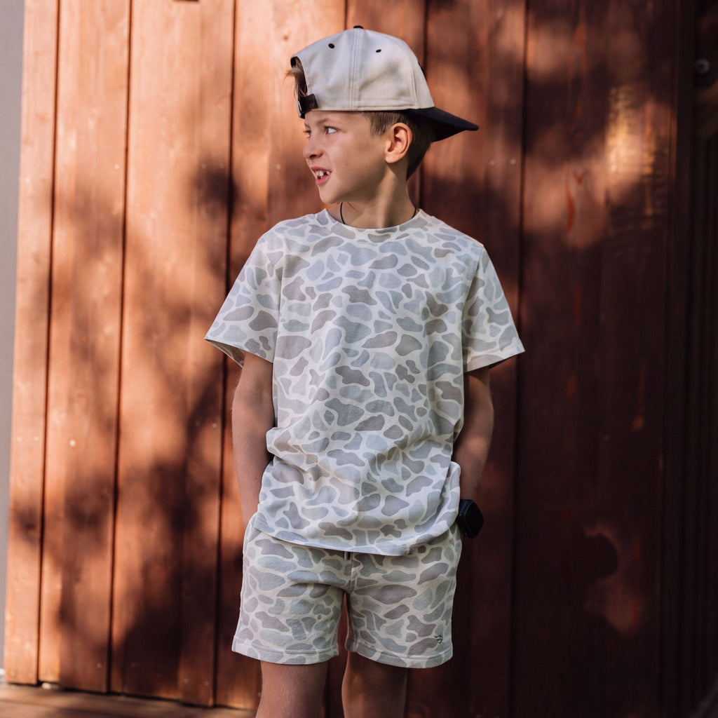 Youth Vintage Washed Tee - Classic Deer Camo