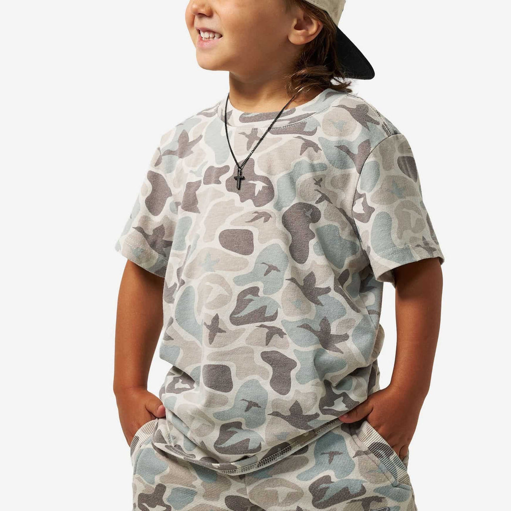 Youth Vintage Washed Tee - Mallard Mayhem Camo