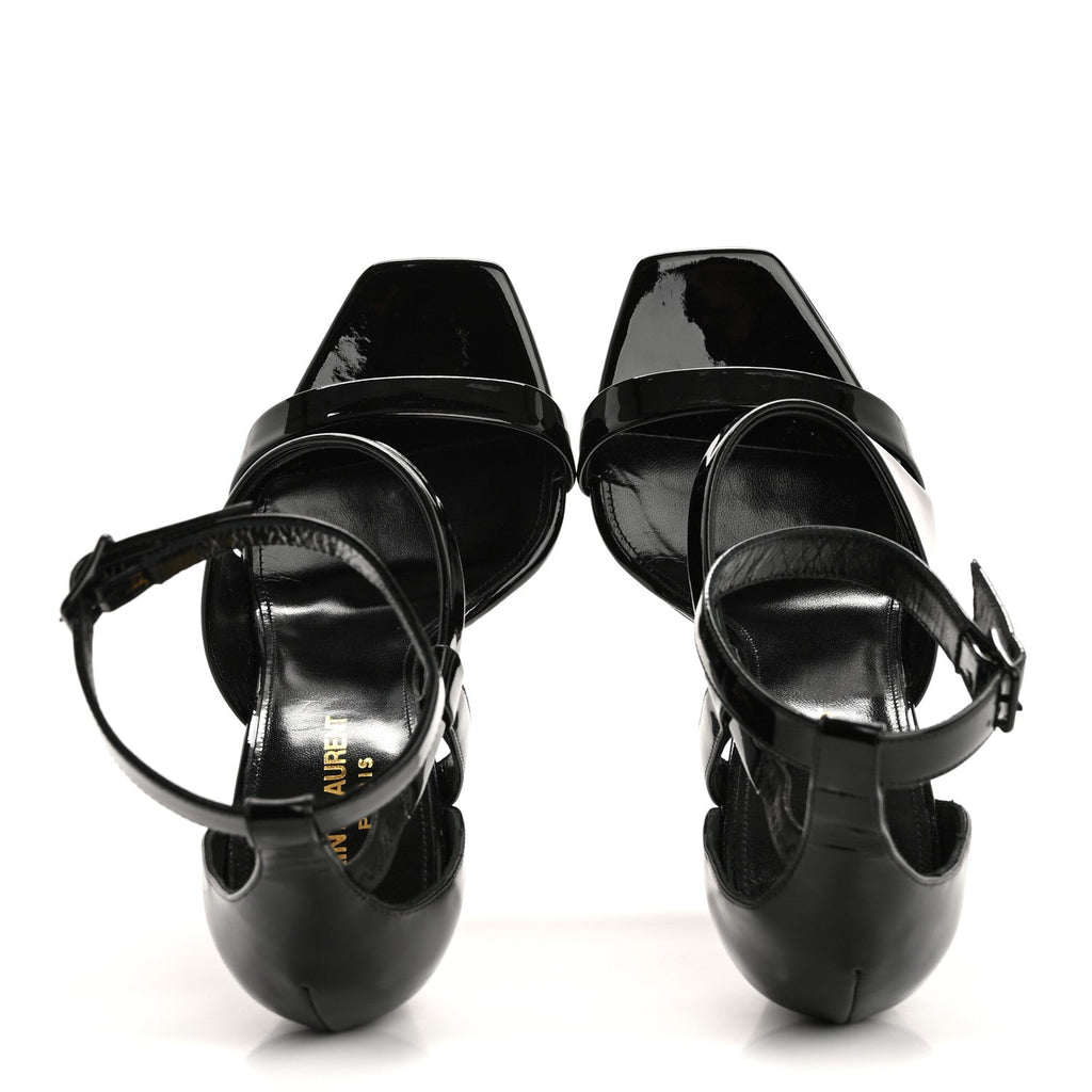 Patent Niki Crossed 105 Sandals 38.5 Black