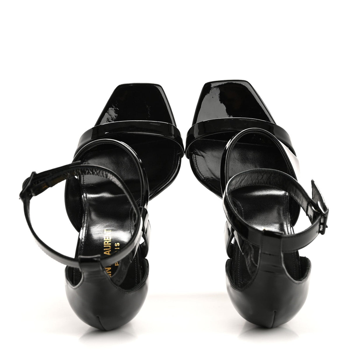 Patent Niki Crossed 105 Sandals 38.5 Black
