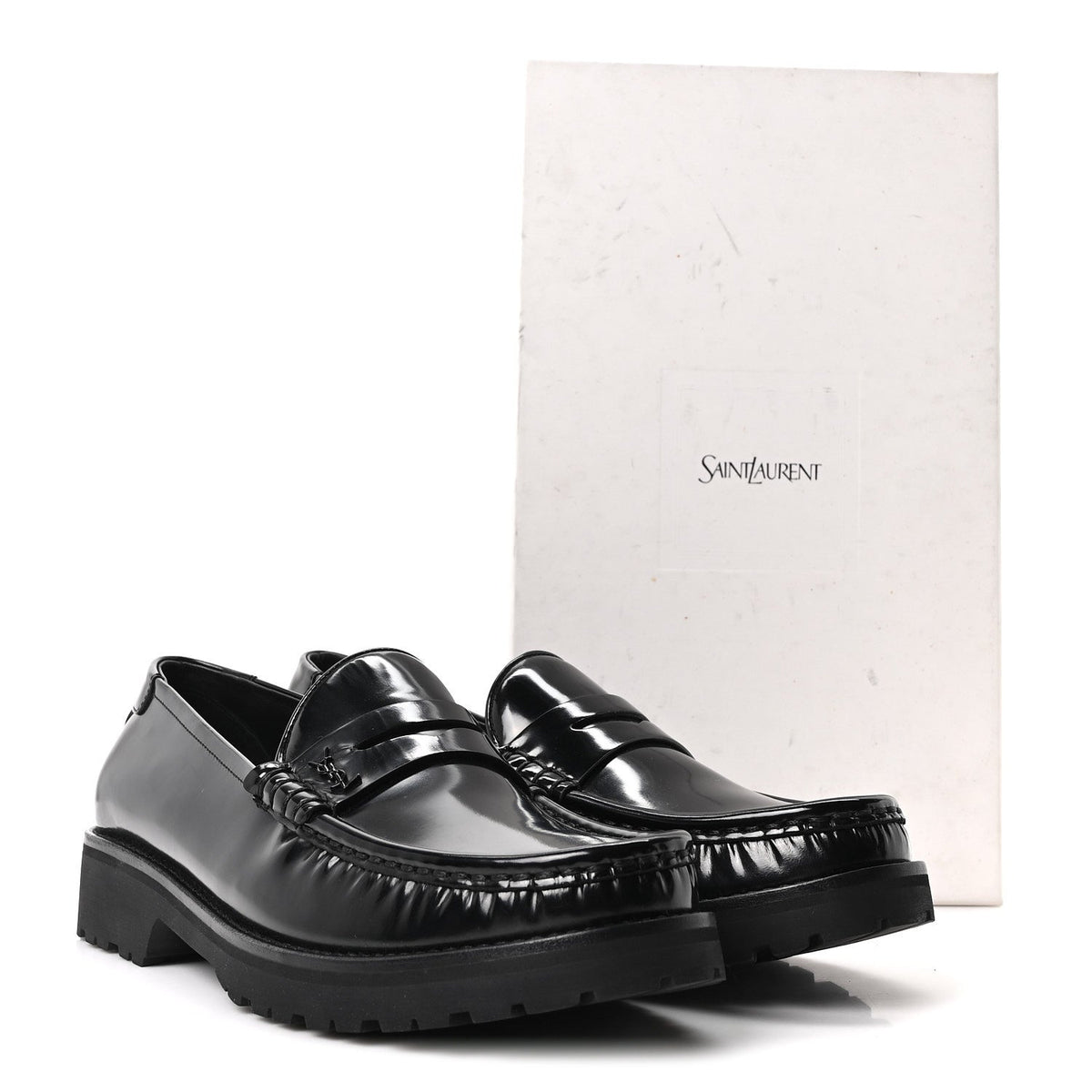 Glazed Calfskin Mens Master Le Loafer 15 Moccassins 43 Black