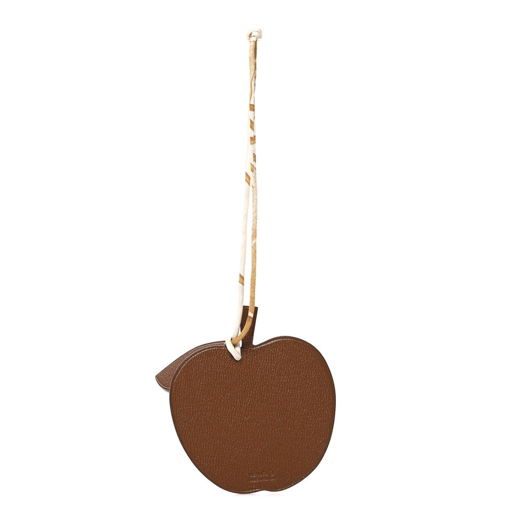 Taurillon Clemence Chevre Mysore Silk Petit H Apple Leaf Bag Charm Rouge Multicolor