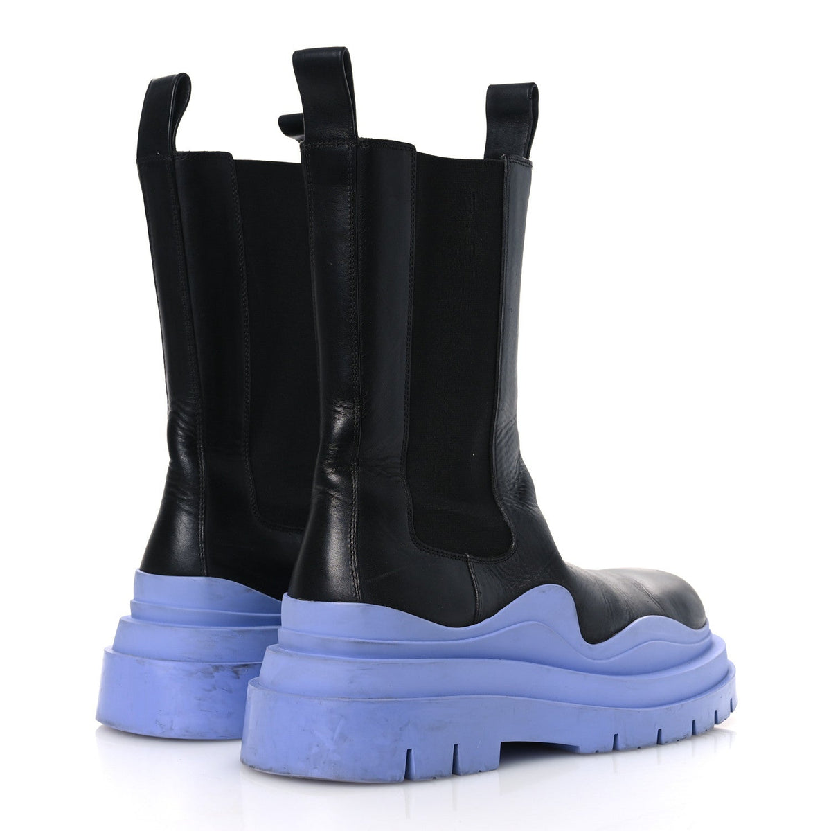 Calfskin The Tire Chelsea Boots 40 Black Periwinkle
