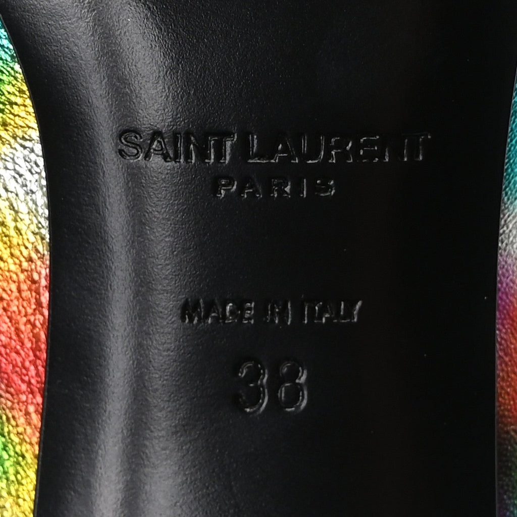 Metallic Calfskin Pumps 38 Silver Multicolor
