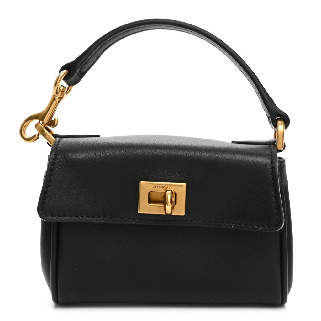 Smooth Calfskin Rodeo Micro Bag Charm Black