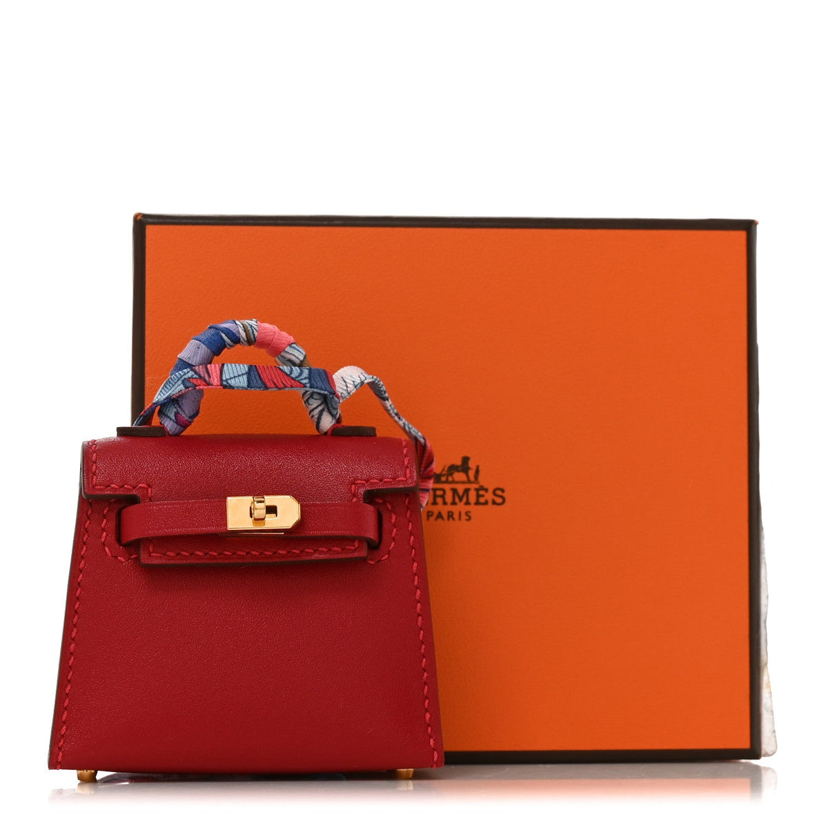 Tadelakt Mini Kelly Twilly Bag Charm Rouge Vif Bleu Jean Rose Extreme